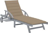 vidaXL Lit avec coussin acacia massif