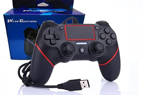 Intckwan Bedraad Spelcontrolemechanisme voor PS-4 / Pro/Slim/Laptop/PC - Rood
