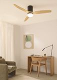 Create Plafondventilator WIND CALM Ø132 cm Naturel Hout Zwart