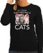 Bellatio Decorations Kitten Kerst sweater / kersttrui All I want for Christmas is cats zwart voor dames - Kerstkleding / Christmas outfit XL
