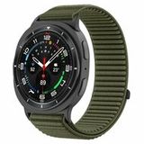 Samsung Galaxy Watch 8 Classic 46mm Nylon Ribbelbandje Donkergroen