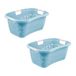 keeeper keepeer Ergonomische wasmand lasse met luchtdoorlatend ontwerp en zachte antisliphandgrepen, 50 l, blauw (Nordic Blue), 2 stuks