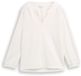 Tom Tailor - Shirt met lange mouwen en ruches - Maat XS - Whisper White