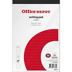 Office Depot Schrijfblok Wit rood Gelinieerd A 5 15 x 22 5 cm 70 gm 100 Vel