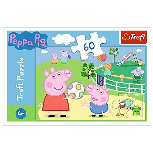 Trefl 17356 puzzel, plezier met vrienden, 60 delen, Peppa Pig, voor kinderen vanaf 4 jaar
