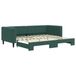 vidaXL Slaapbank met onderschuifbed 90x200 cm fluweel donkergroen