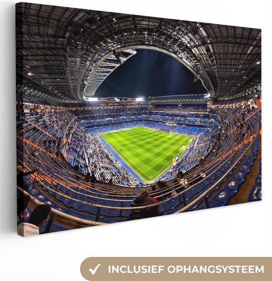 OneMillionCanvasses Canvas schilderij - Santiago Bernabéu - Stadion - Voetbal - Architectuur - 120x80 cm