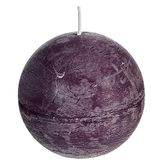 SPAAS Rustieke geurloze bolkaars 100 mm, ± 40 uur - aubergine