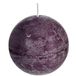 SPAAS Rustieke geurloze bolkaars 100 mm, ± 40 uur - aubergine
