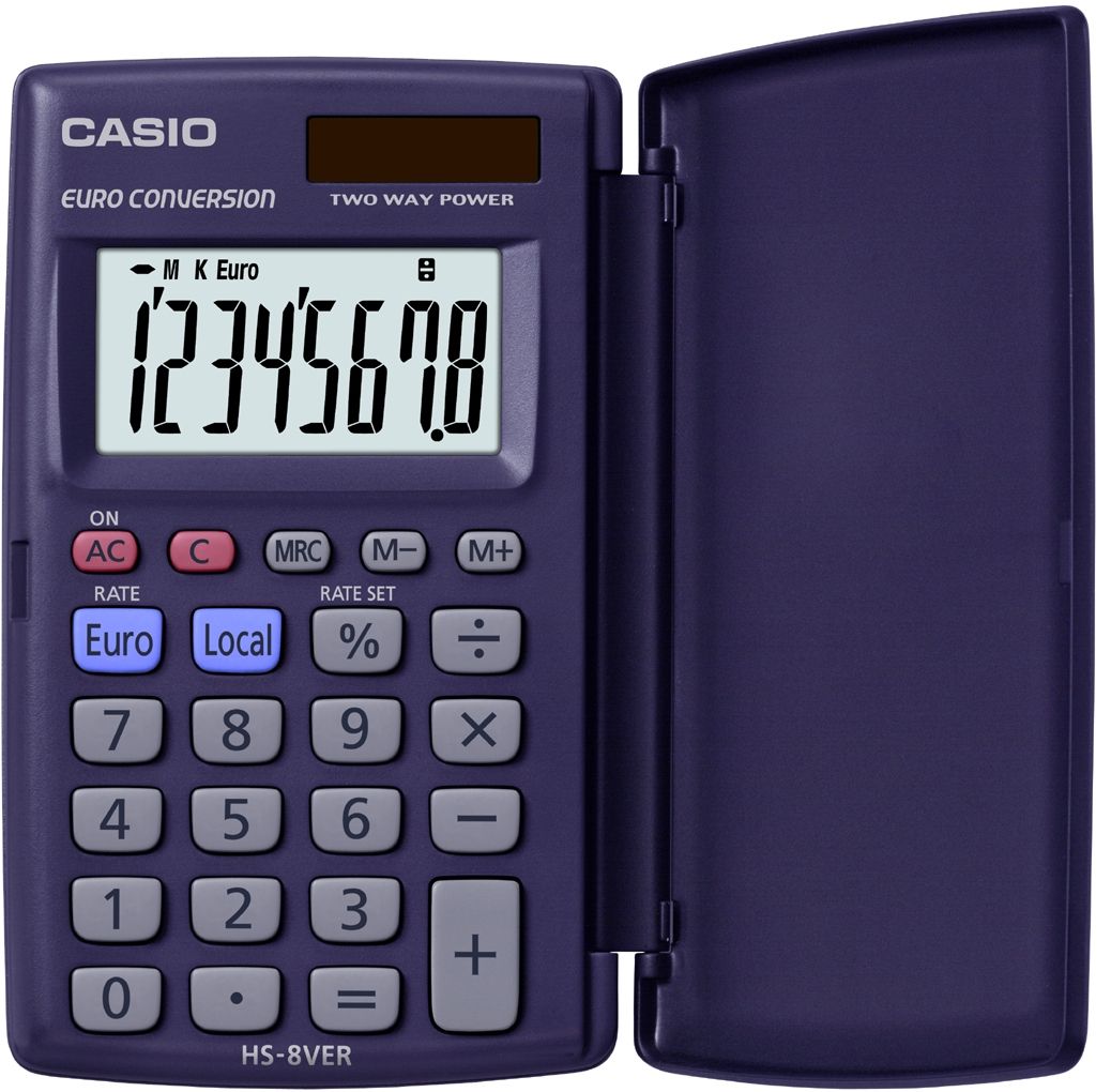 Casio HS-8VER Pocket Calculator - Blue