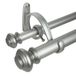 Decopolitan Urn Telescoping Dubbele Gordijn Staaf Set, 72-144 inch, Antiek Zilver