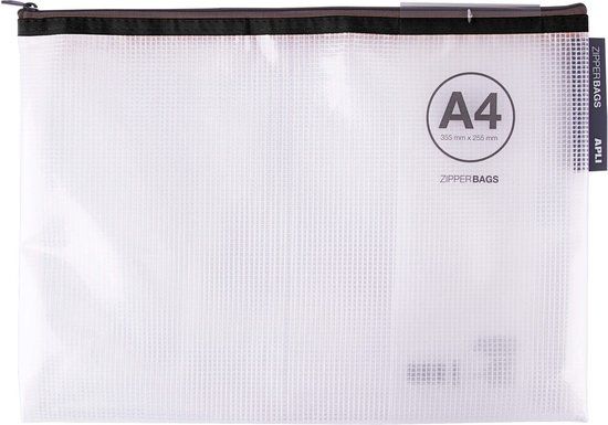 APLI Zipper Bag A4 Polyester Polyester Single Zipper Polyester