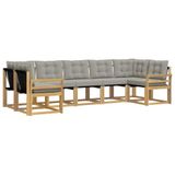 vidaXL - Buiten - bank - set - 7 - st - Wit - en - Lichtgrijs