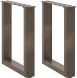 vidaXL Salontafelpoten - 2 stuks - U-vormig - 38x(42-43) cm - Staal - Naturel