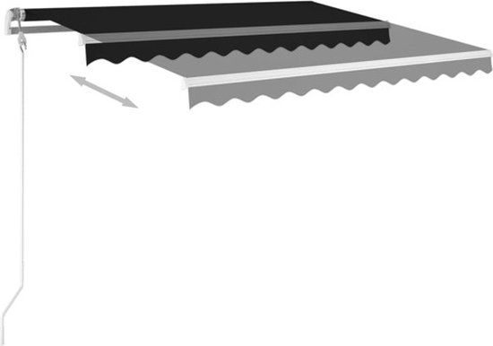 vidaXL Luifel automatisch met LED en windsensor 350x250 cm antraciet