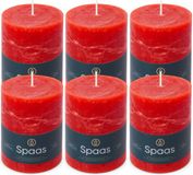 Spaas Rustieke Stompkaarsen - Rood - 80/110mm - 6 stuks