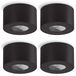Spot de salle de bain en saillie - Rond - Noir - Ip44 - 4 pièces - Ø 8 cm