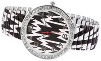 Donna Kelly Comfort-Line dameshorloge analoog kwarts metalen band 1700043, Zwart wit flitsen, armband