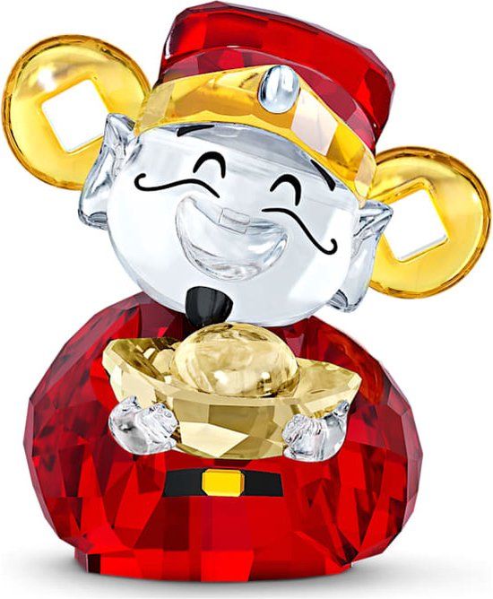 Swarovski Schattige God van de Rijkdom 5523324 Muis Kristal Rood/Geel