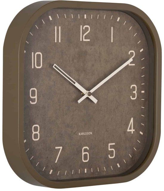 Karlsson Wandklok Elemental Cuadrado - Groen - Ø30cm