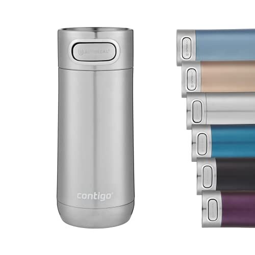 Contigo Luxe Autoseal thermosbeker, roestvrijstalen beker-to-go, isoleerfles, lekvrij, koffiebeker-to-go, vaatwasserbestendig, isoleerbeker met Easy-Clean-deksel, BPA-vrij, 360 ml