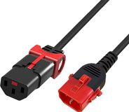 ACT Netsnoer C13 IEC Lock+ - C14 IEC Lock Dual Locking zwart 1 m, PC3601 AK5502