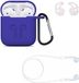KELERINO. Étui pour Airpods, étui en silicone - Ensemble 3 en 1 + dragonne + embouts auriculaires pour Apple Airpods - Bleu