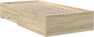 vidaXL Bedframe met lades - bewerkt hout - sonoma eikenkleurig - 90x200 cm