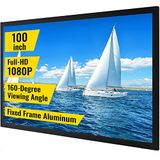 VEVOR Grand écran de projection HD de 110 pouces, écran de projection 16:9, écran de projecteur 3D, cadre en alliage d'aluminium, grande zone d'affichage pour projecteurs vidéo extérieurs et domestiques