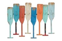 Deco 79 Metalen peddel binnen en buiten noodlijdende roeispanvormige 8 hanger wandhaak, 26 "x 1" x 20", meerkleurig
