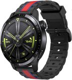 Strap-it Special Edition band - zwart/rood - Geschikt voor Huawei Watch GT 3 46mm - 46mm