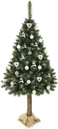Viking Choice Kunstkerstboom - 220 cm - met stam - modulair - Groen - Met sneeuw - Inclusief versiering