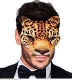 Widmann Leeuw & Tijger & Luipaard & Panter Kostuum - Super Echt Kinloos Masker Luipaard - Bruin - One Size