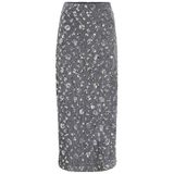 VILA VioTille HW Ankle Skirt midi kokerrok met pailletten - grijs