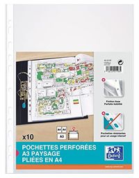 Elba A3 Pochettes perforées/Lot de 10