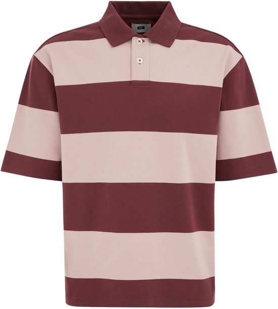 WE Fashion Heren boxy fit polo met streep