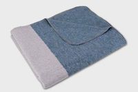 Setex Knuffeldeken, decoratieve deken van 85% katoen en 15% polyester, 200 x 150 cm, grijs-petrol met strepen