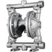 Latios Pompe à membrane double pneumatique - Pneumatique - Entrée/sortie 1,27 cm - Corps en acier inoxydable - Débit 8,8 GPM - Max. 120 PSI - Membrane en PTFE - Pour pétrole, diesel et huile