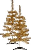 Krist+ arbre artificiel / sapin de Noël artificiel - 2x pièces - petit - bronze / or - 60 cm - arbres artificiels - aluminium