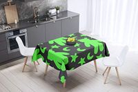 Bonamaison Tafelkleed, Anti-Mold, Sneldrogend, Waterdicht, 100% Polyester Tafellaken, Neon groene rook, 140 x 140 Cm