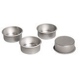 Rayher Hobby Theelichthouder metaal, 4,1 cm diameter, zilver, 4 stuks