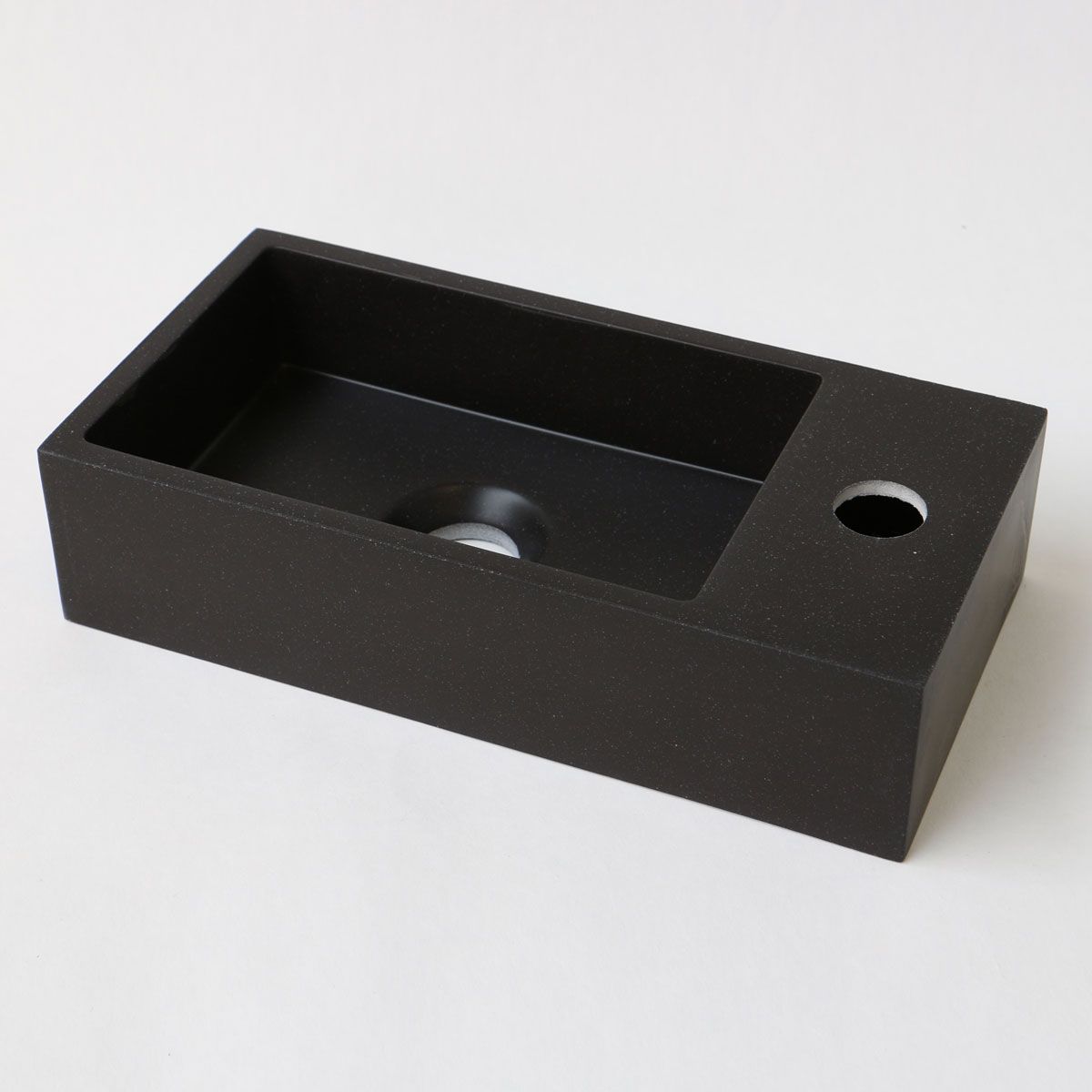 Ink Versus fontein rechts met kraangat 9x36x18cm Quartz zwart 3404133