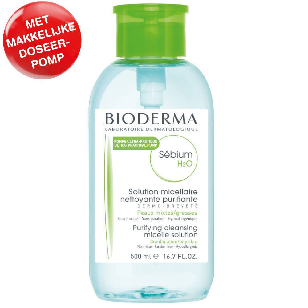 Bioderma Sébium H2O reinigingsoplossing pomp, 500 ml