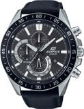Casio Edifice herenhorloge, met leren band, zwart