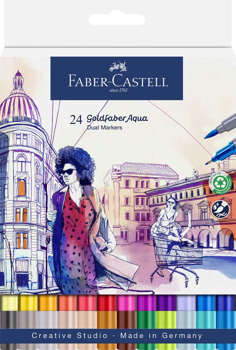 Faber-Castell Goldfaber Aqua Dual Marker - Set van 24