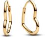 Pandora Moments sterlingzilver verguld metaallegering asymmetrische hartoorbellen, 268307C00