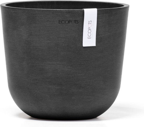 Ecopots Oslo Mini 19 - Dark Grey - Ø19 x H16,5 cm - Round Plant Pot