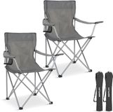 TRVLMORE Campingstoelen - Opvouwbaar - 2-Pack - Grijs