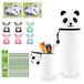 Panda Kawaii Panda Boîte à crayons - Porte-crayon en silicone 2-en-1 avec fournitures scolaires
