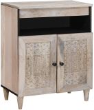 vidaXL Dressoir bleached wit 60 x 33 x 75 cm massief mango hout